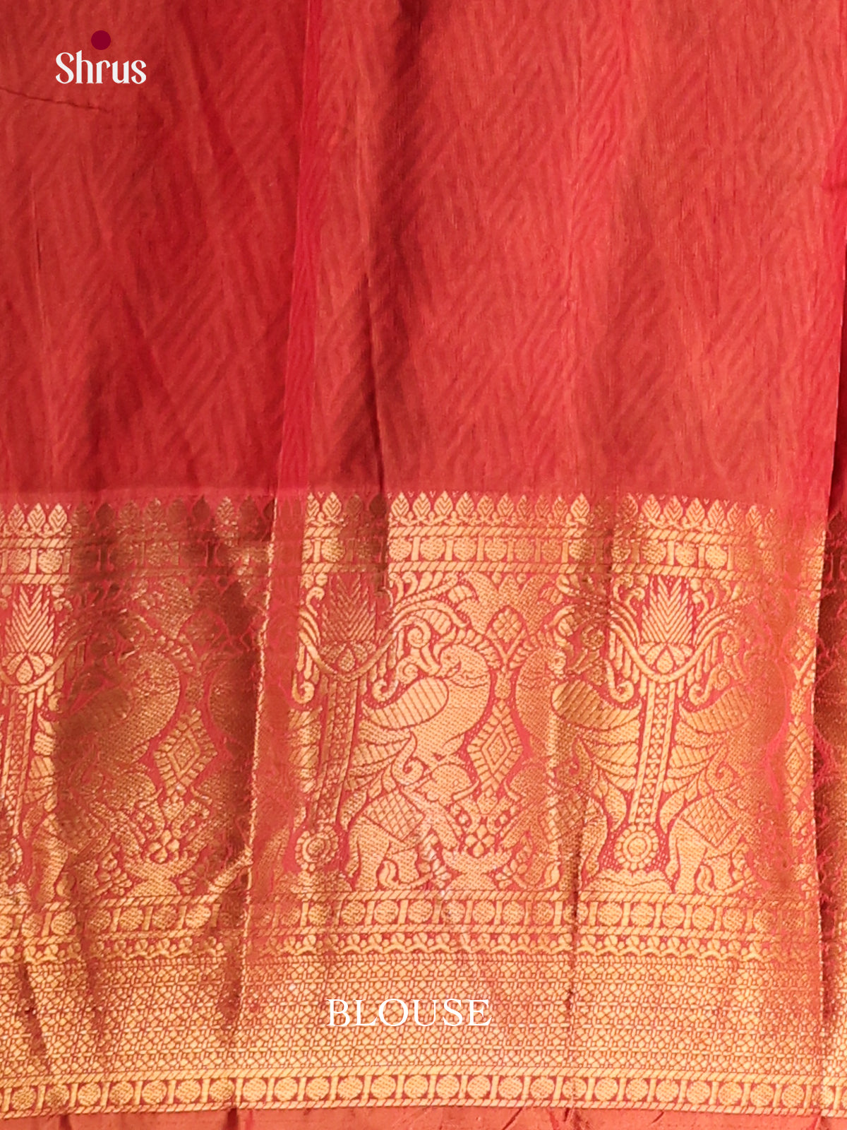 Army Green & Brick- Semi Patola Saree