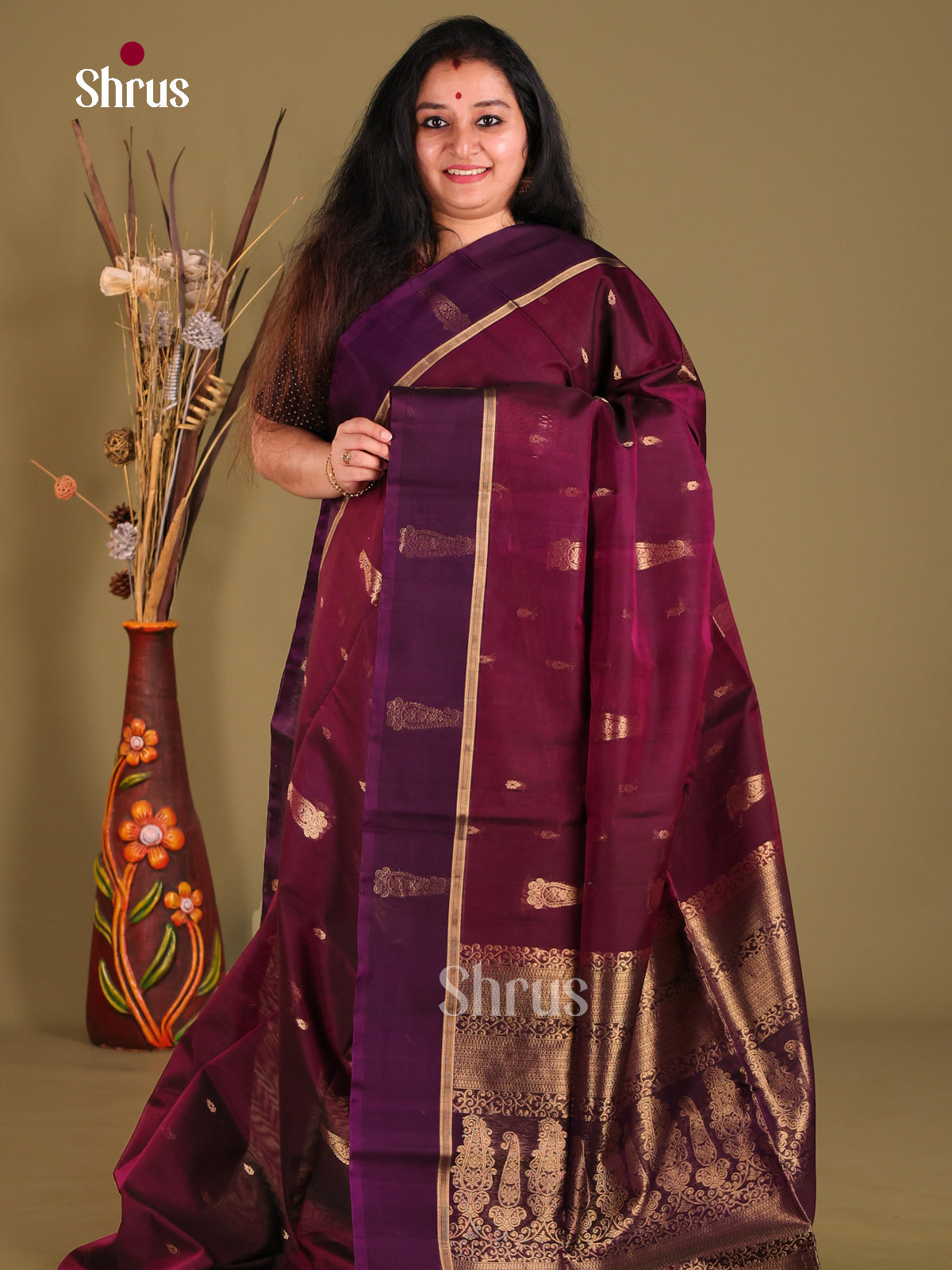DGS18006 - Silk Cotton Saree - Shop on Shrus.com