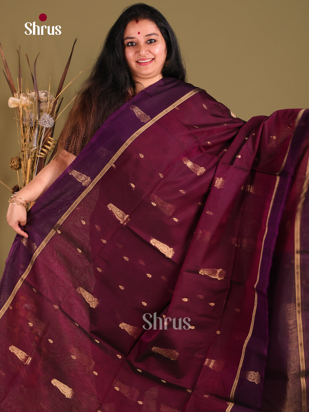 DGS18006 - Silk Cotton Saree - Shop on Shrus.com