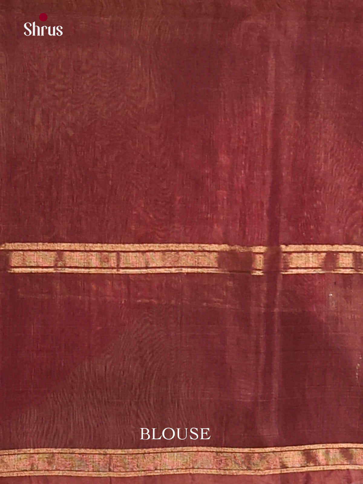 Violet & Brown Silk Cotton Saree with zari stripes , buttas - Shop on Shrus.com