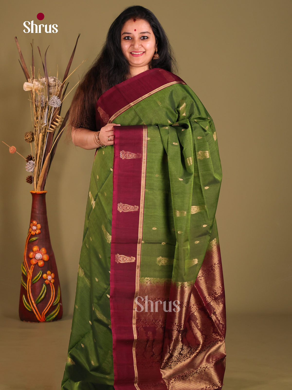 DGS18020 - Silk Cotton Saree - Shop on Shrus.com