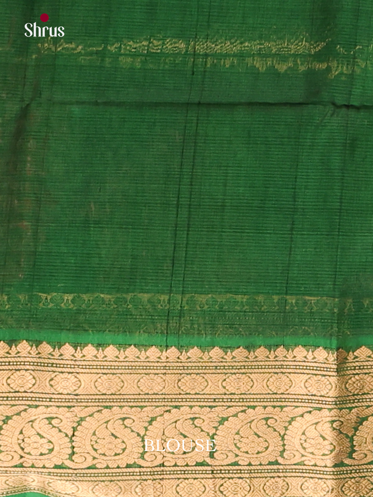 Maroon & Green Silk Cotton Saree with splendid contrast zari border - Shop on Shrus.com