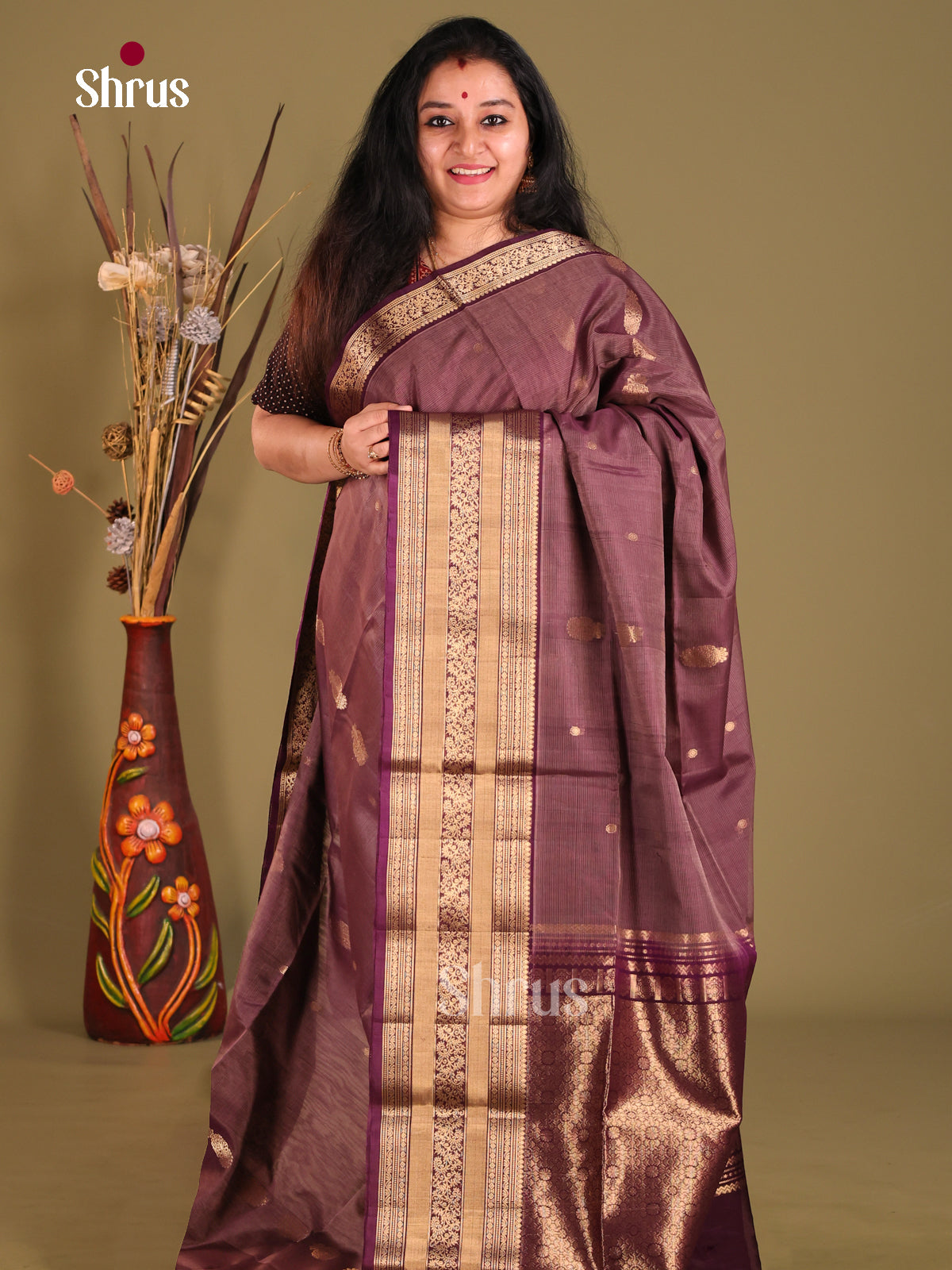 DGS18030 - Silk Cotton Saree - Shop on Shrus.com
