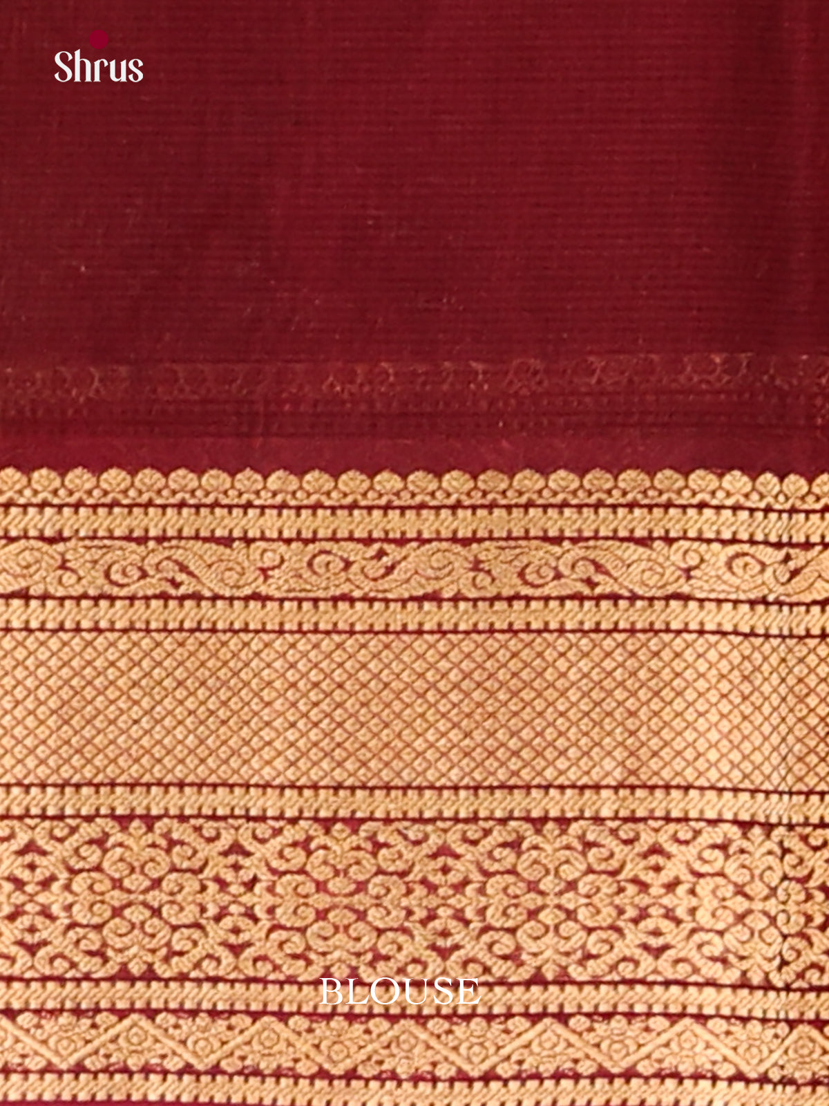Green & Maroon   Silk Cotton Saree with floral vines zari border - Shop on Shrus.com