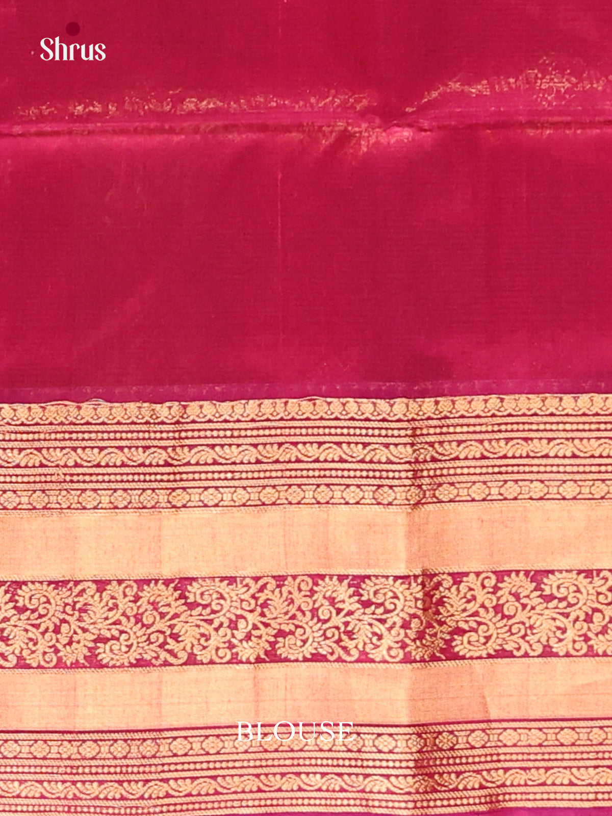 Pink & Maroon Silk Cotton Saree with rich contrast zari border - Shop on Shrus.com