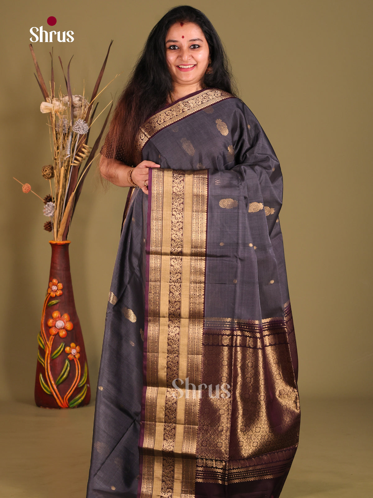 DGS18039 - Silk Cotton Saree - Shop on Shrus.com