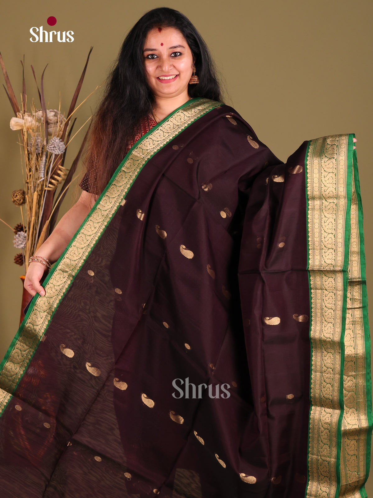 DGS18040 - Silk Cotton Saree - Shop on Shrus.com