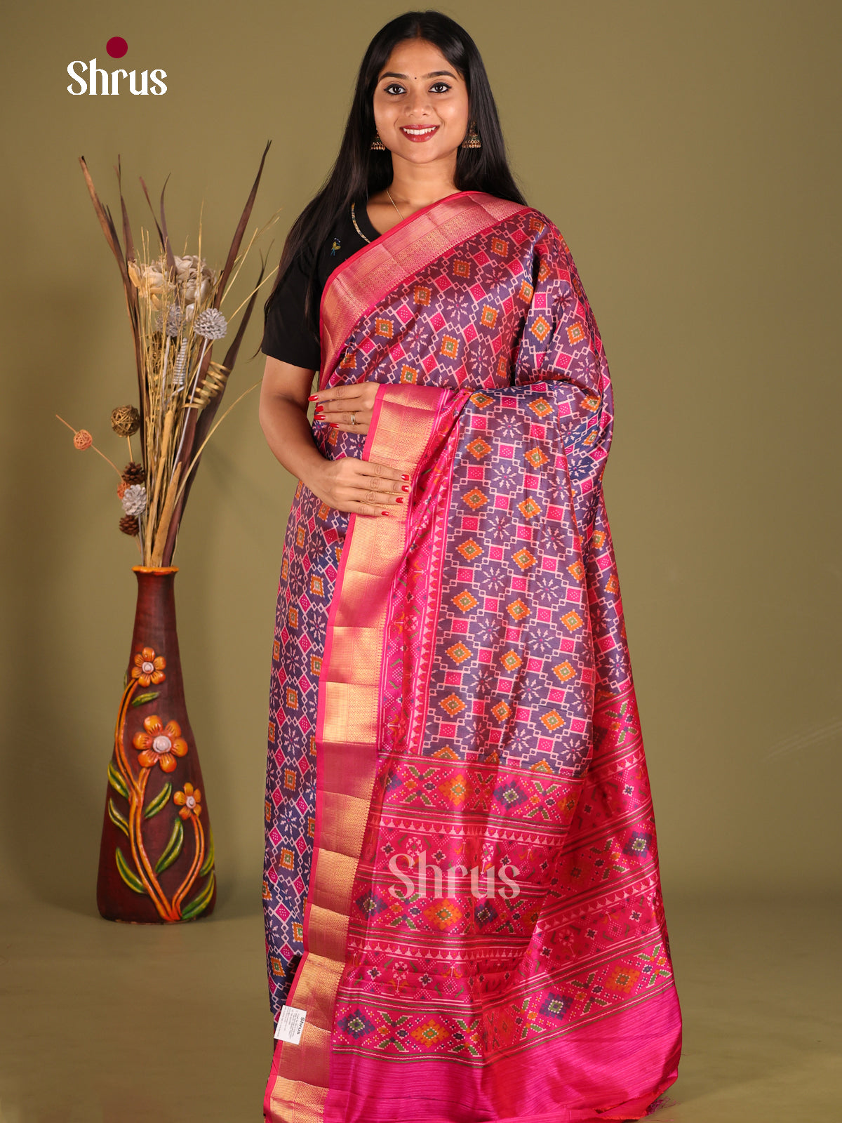 DGS19076 - Semi Patola Saree - Shop on Shrus.com