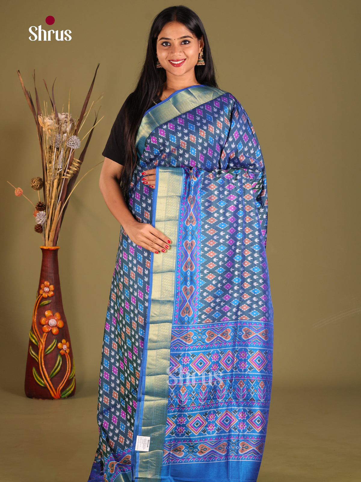 Blue - Semi Patola Saree