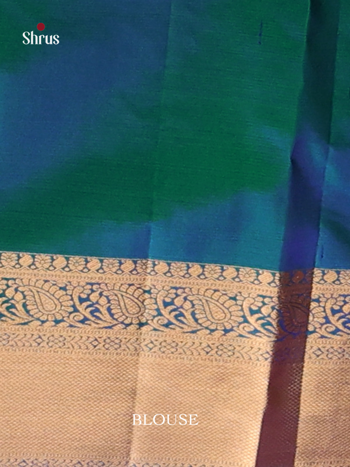 Beautiful Peacock Blue Kanchipuram silk  Saree  with vaitra oosi zari stripes , floral motifs-3