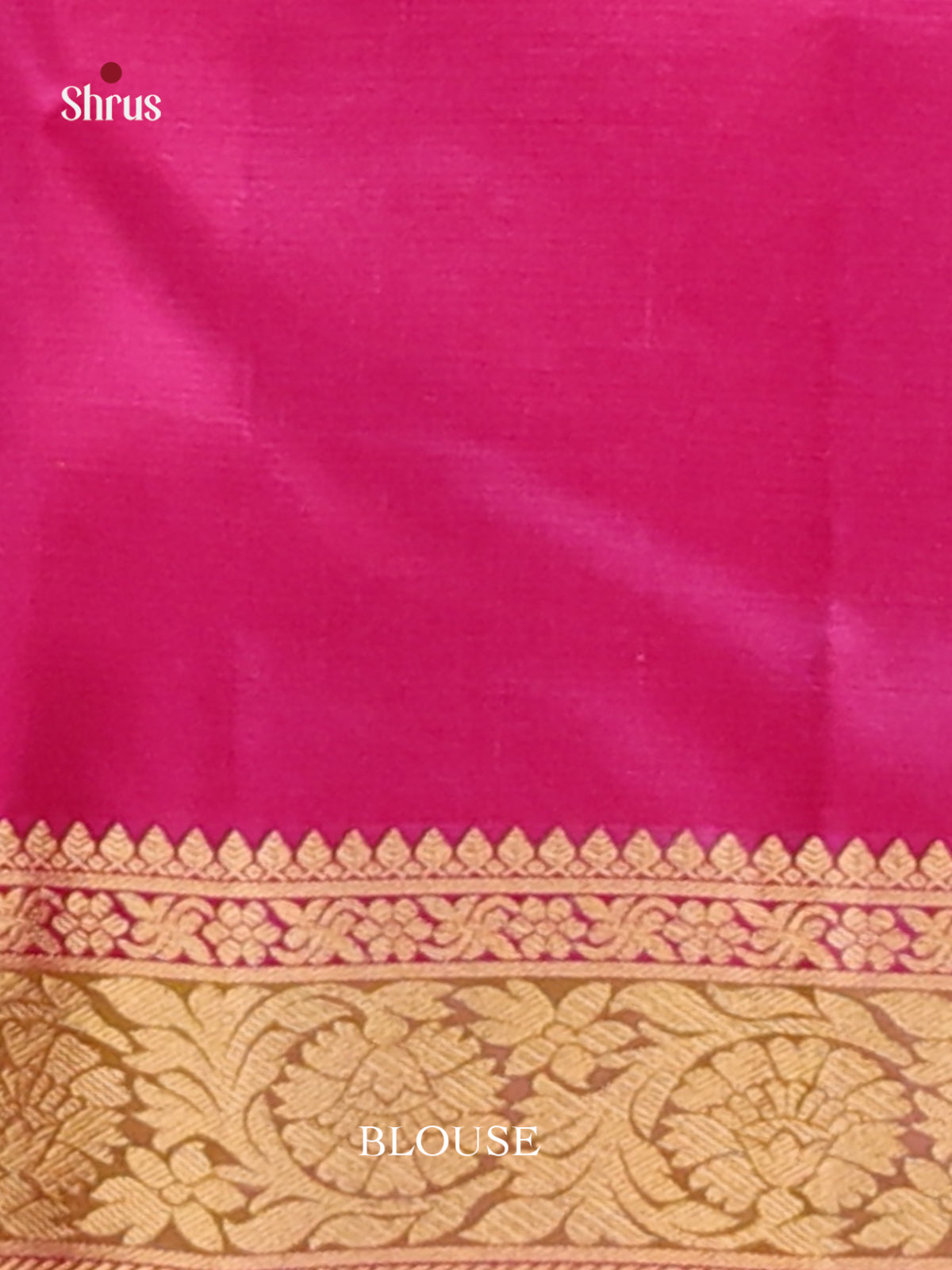 Beautiful Pink Kanchipuram silk  Saree with rich zari floral vines border - Shop on Shrus.com