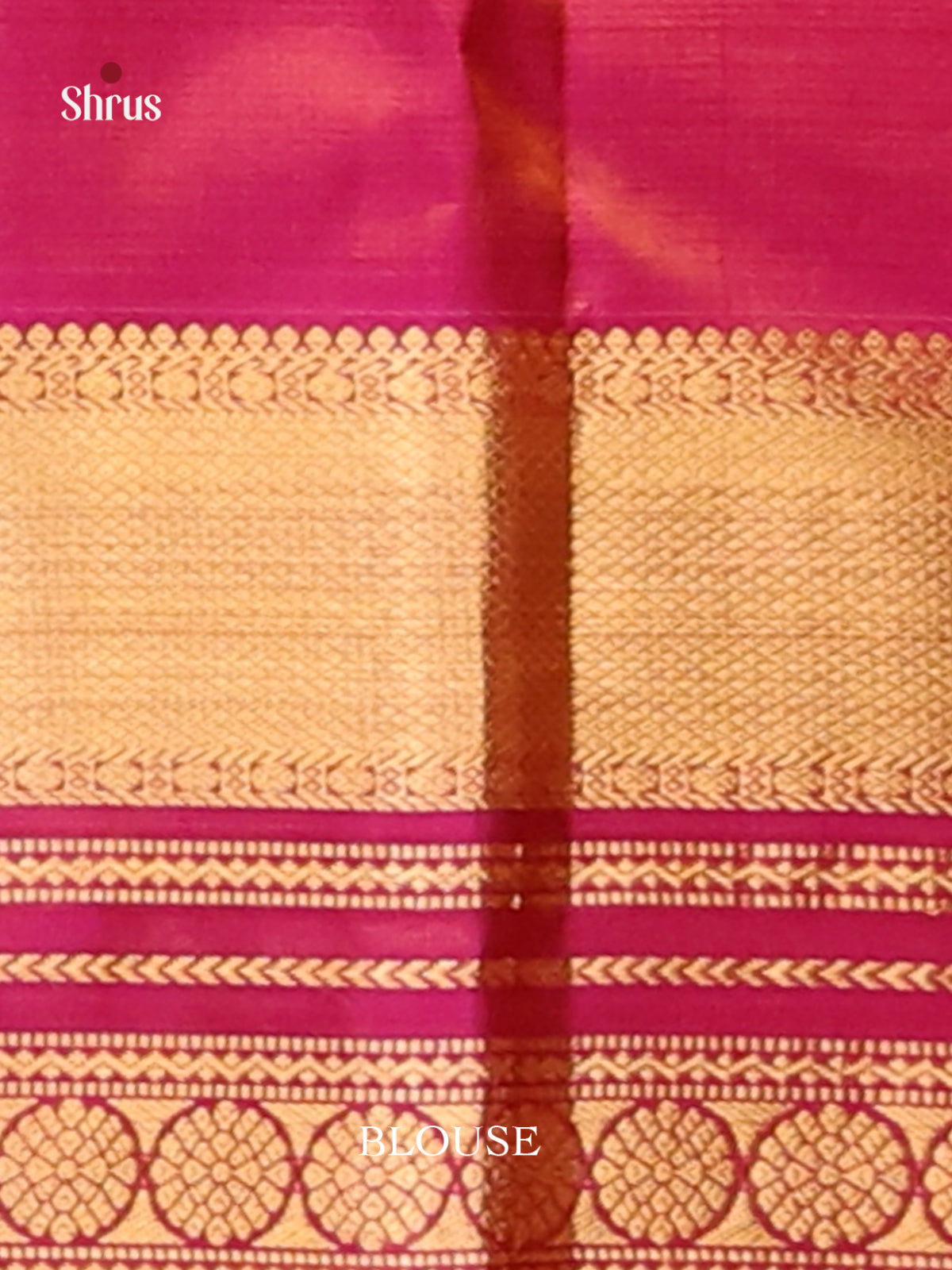 Mustard & Purple Kanchipuram silk  Saree with contrast splendid zari border-3