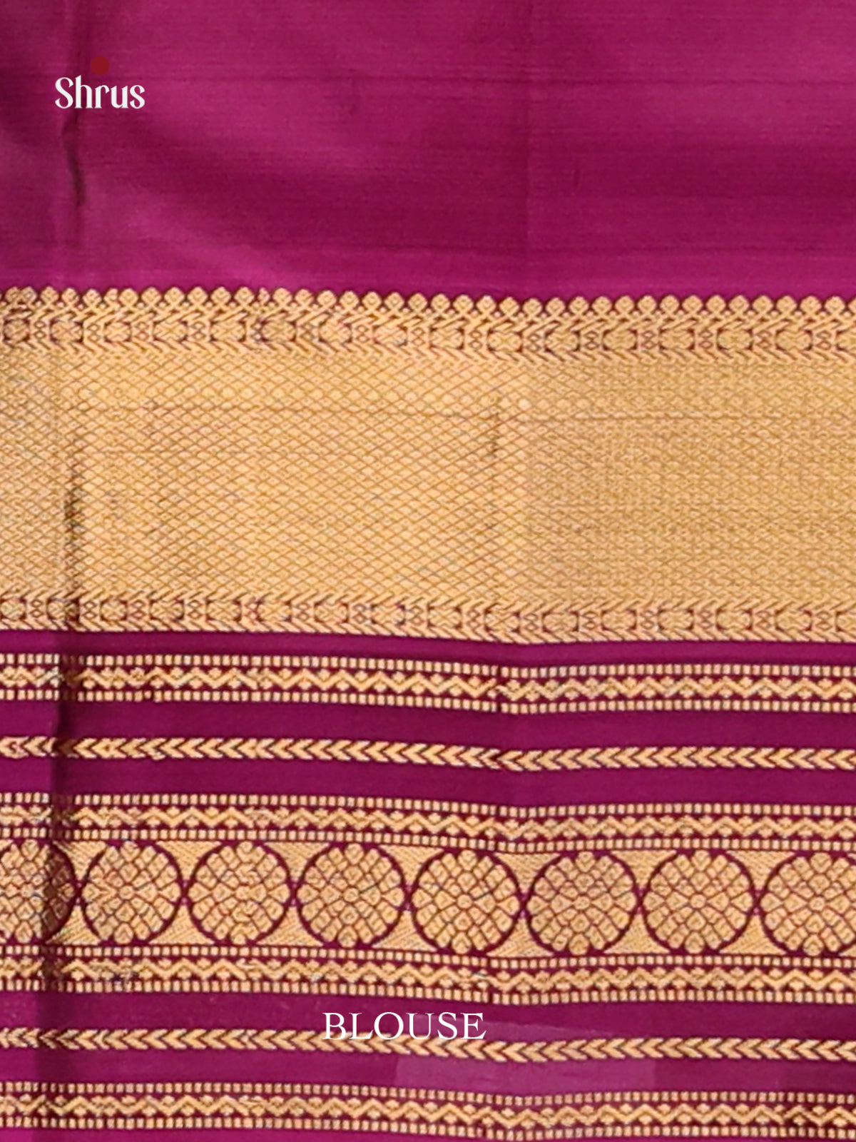 Green & Purple Kanchipuram silk Saree with zari stripes, buttas - Shop on Shrus.com