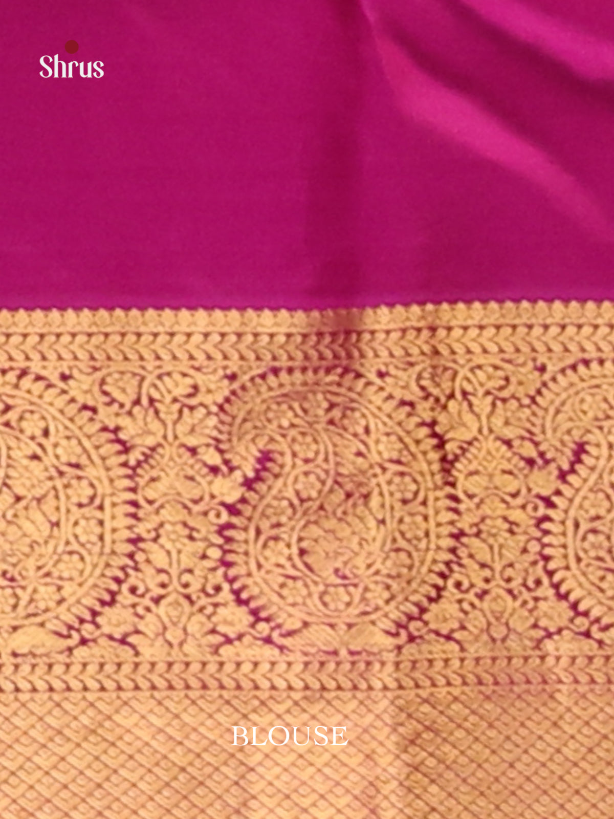 Blue & Purple Kanchipuram silk Saree with contrast paisleys brocade border-3