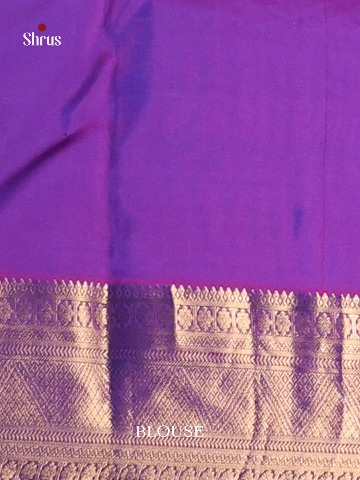 Blue & Purple Kanchipuram silk Saree with rich zari border
