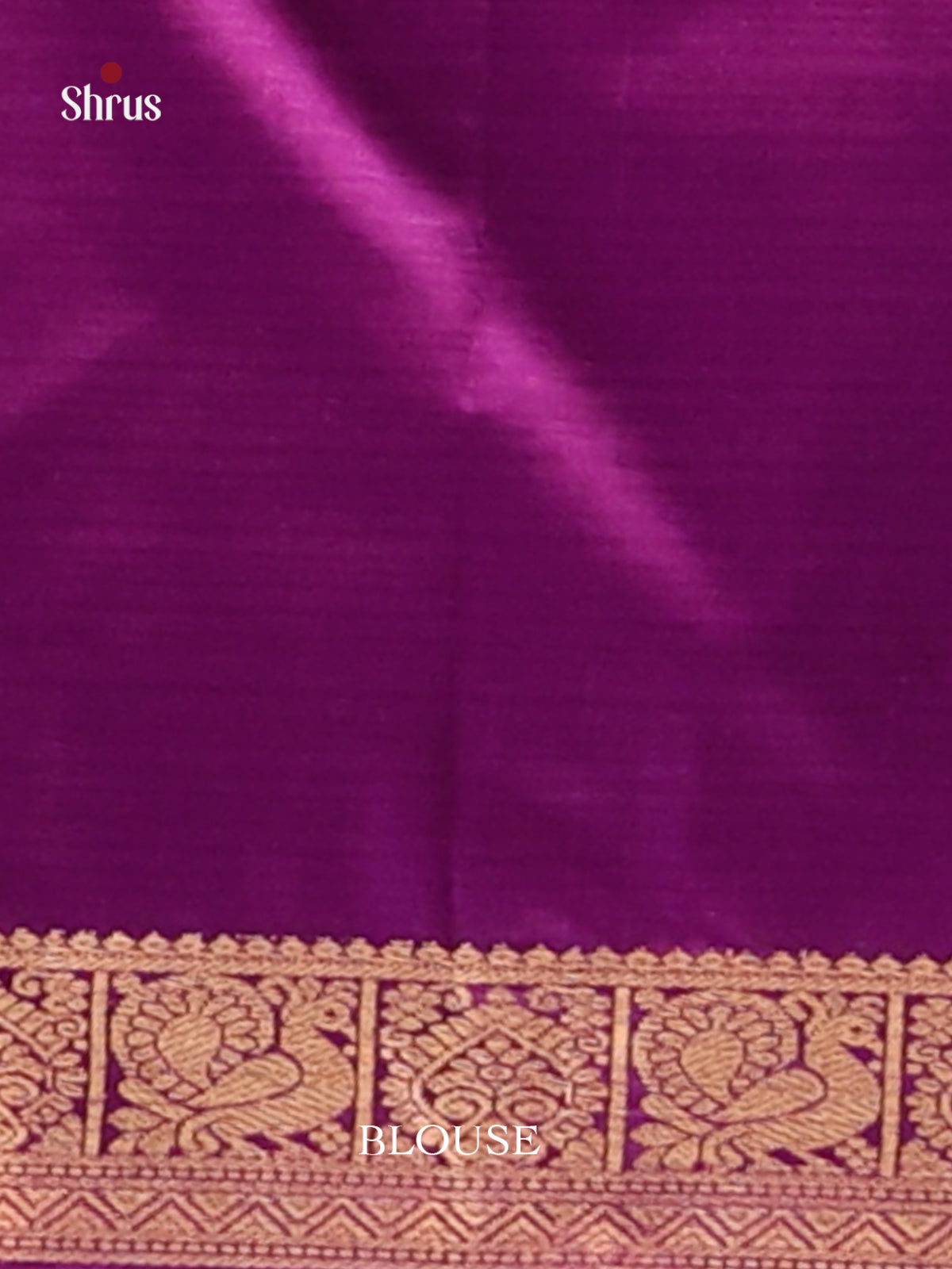 Lavender & Violet  Kanchipuram silk  Saree with contrast rich zari brocade pallu - Shop on Shrus.com