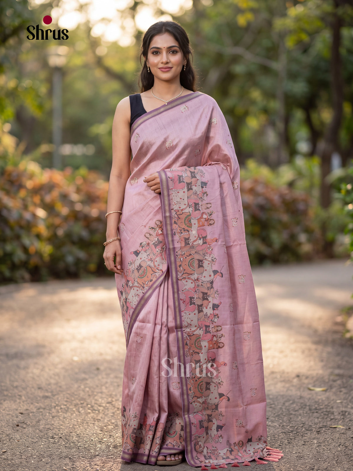 Lavender - Semi Chanderi Saree