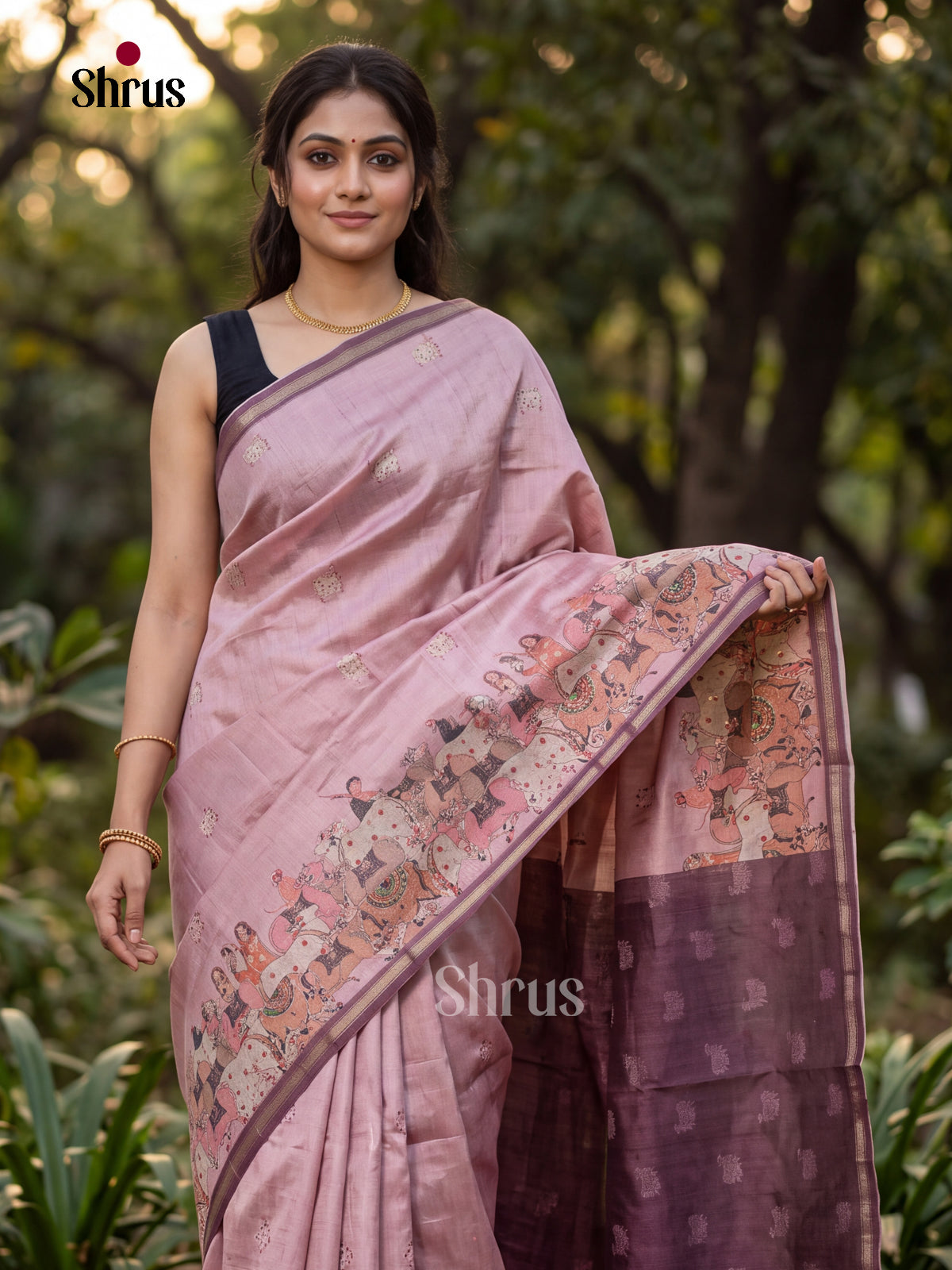 Lavender - Semi Chanderi Saree