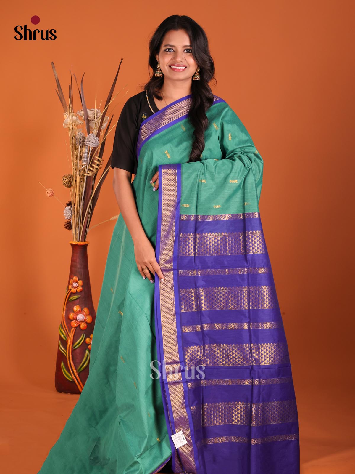Green & Blue - Kalyani Cotton Saree - Shop on Shrus.com