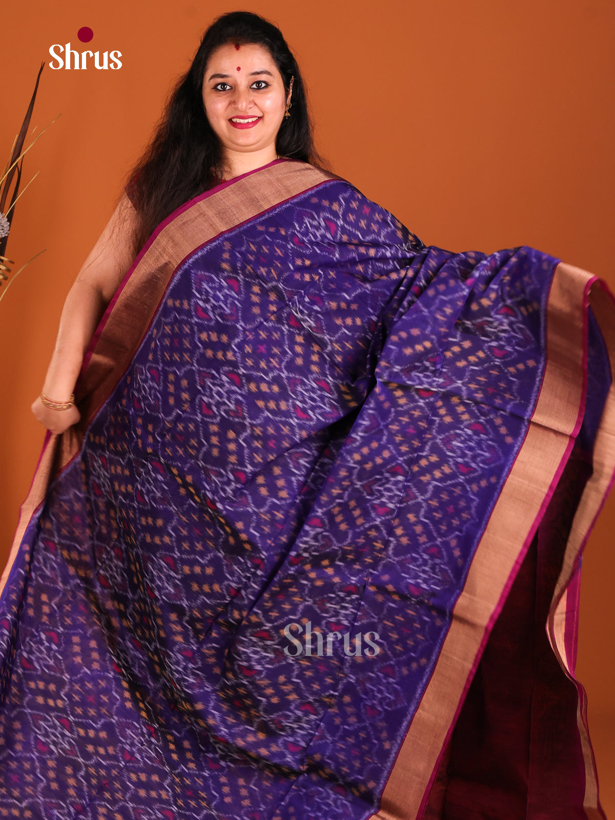 Blue & Maroon - Pochampally sico Saree