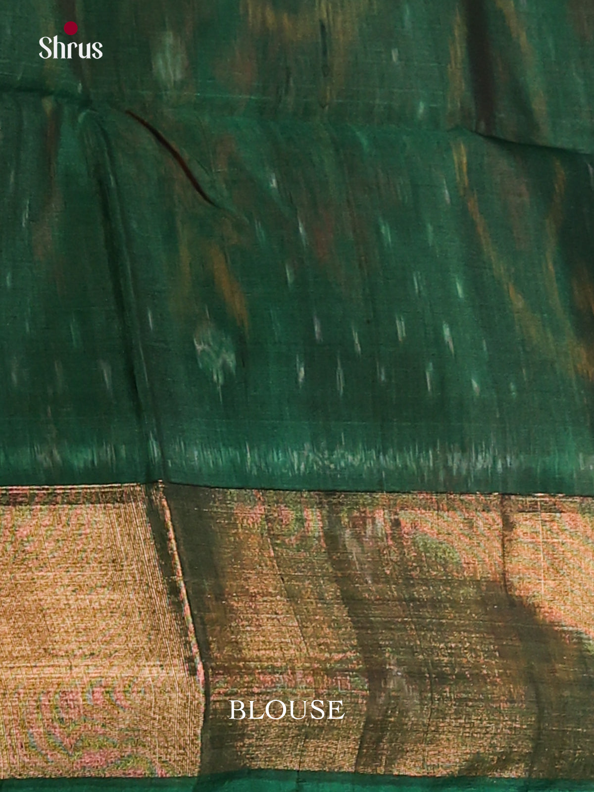Mustardy Green & Green - Pochampally sico Saree - Shop on Shrus.com