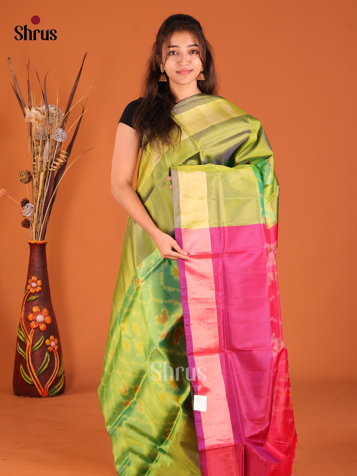 Green & Purple - Semi uppada Saree - Shop on Shrus.com