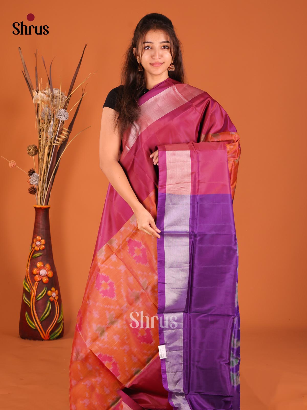 Rust & Violet - Semi uppada Saree - Shop on Shrus.com