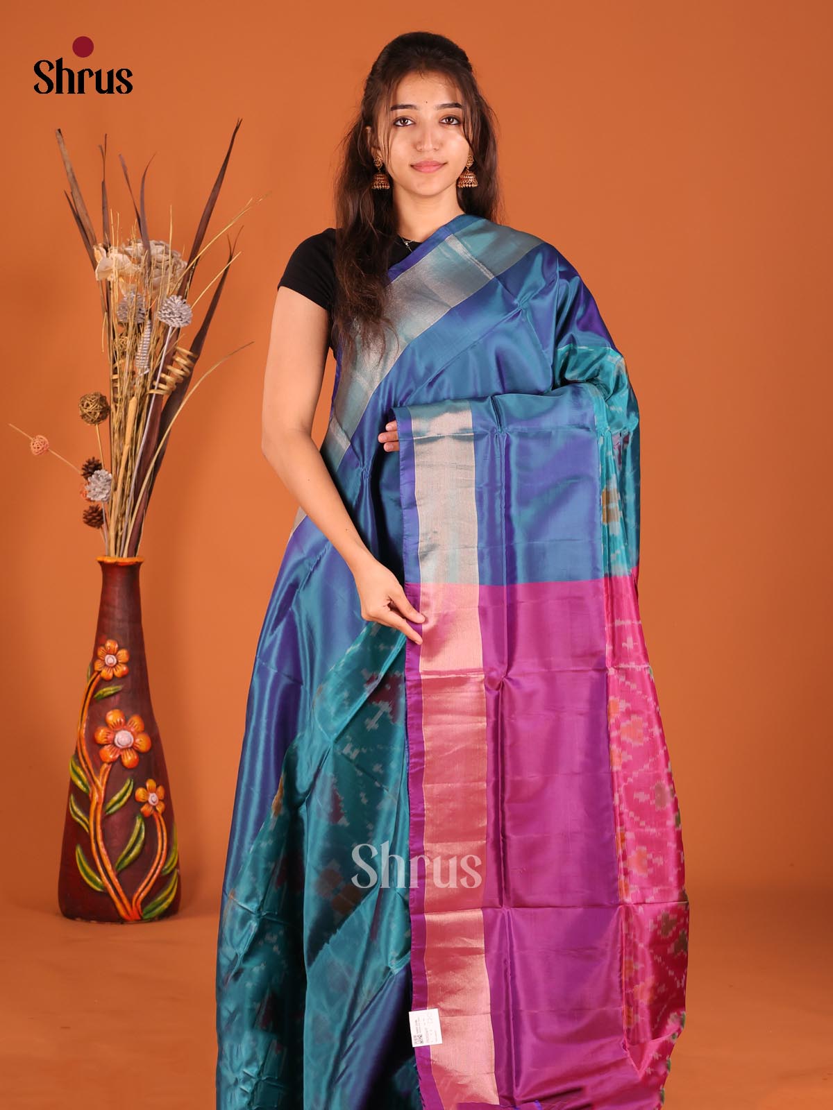 Blue & Purple - Semi uppada Saree