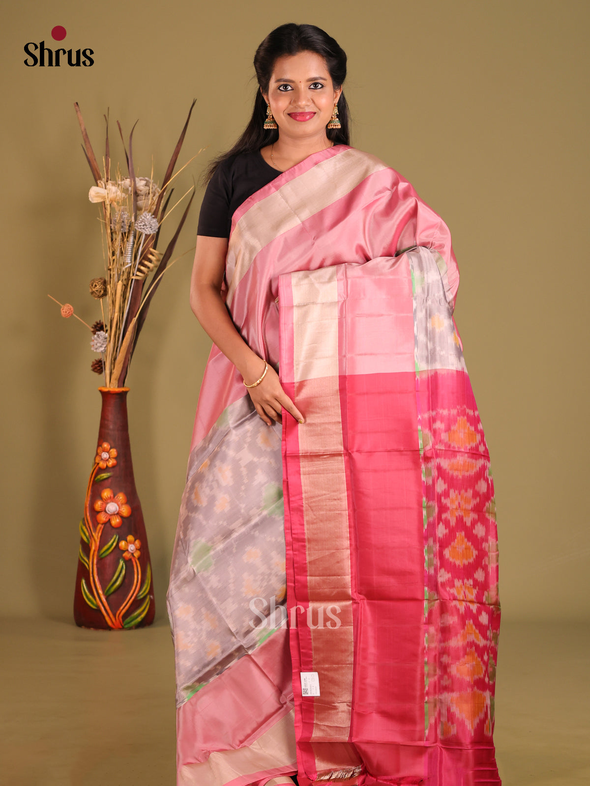 Lavender & Maroon - Semi uppada Saree - Shop on Shrus.com