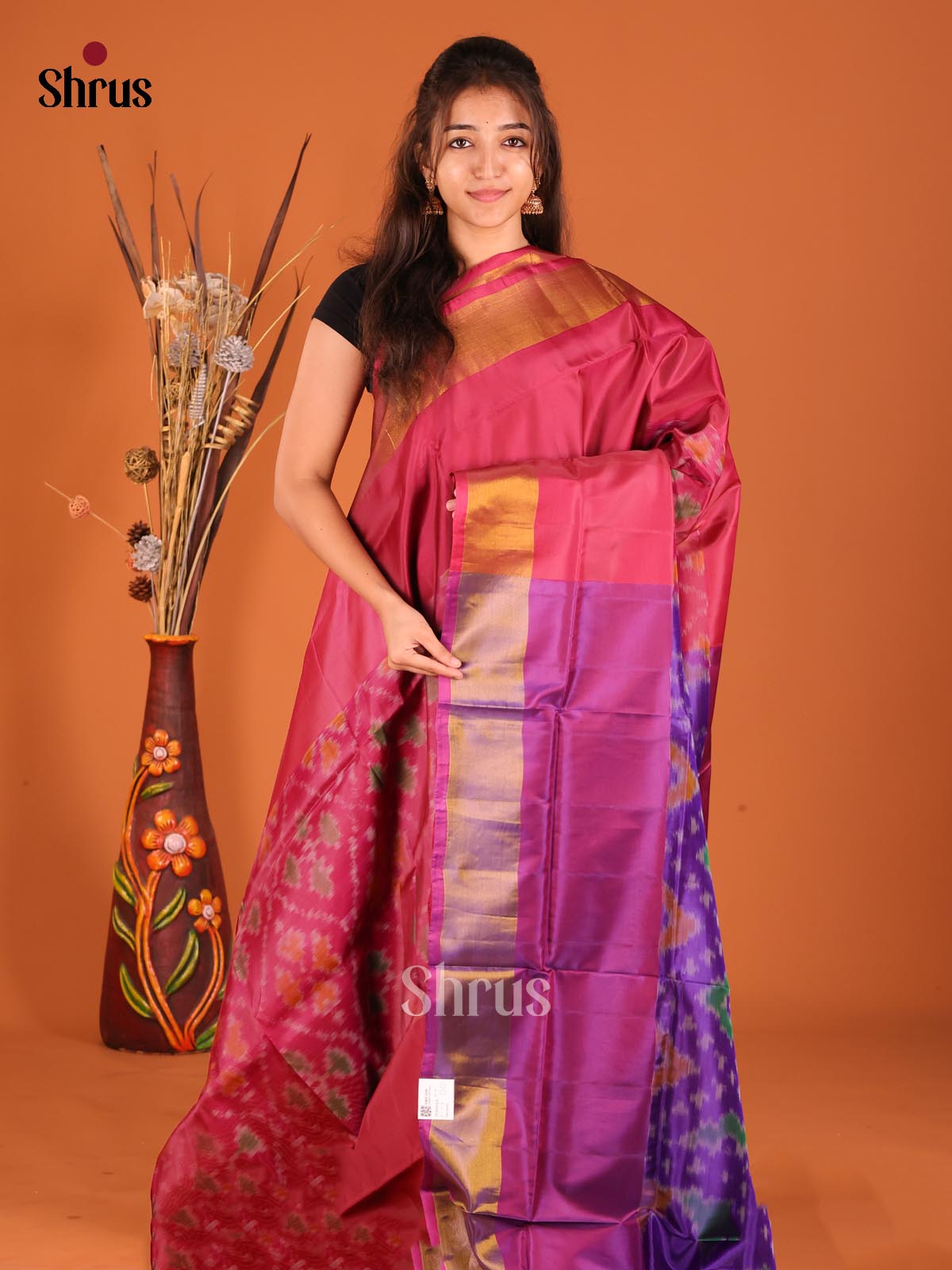 Maroon & Purple - Semi uppada Saree - Shop on Shrus.com