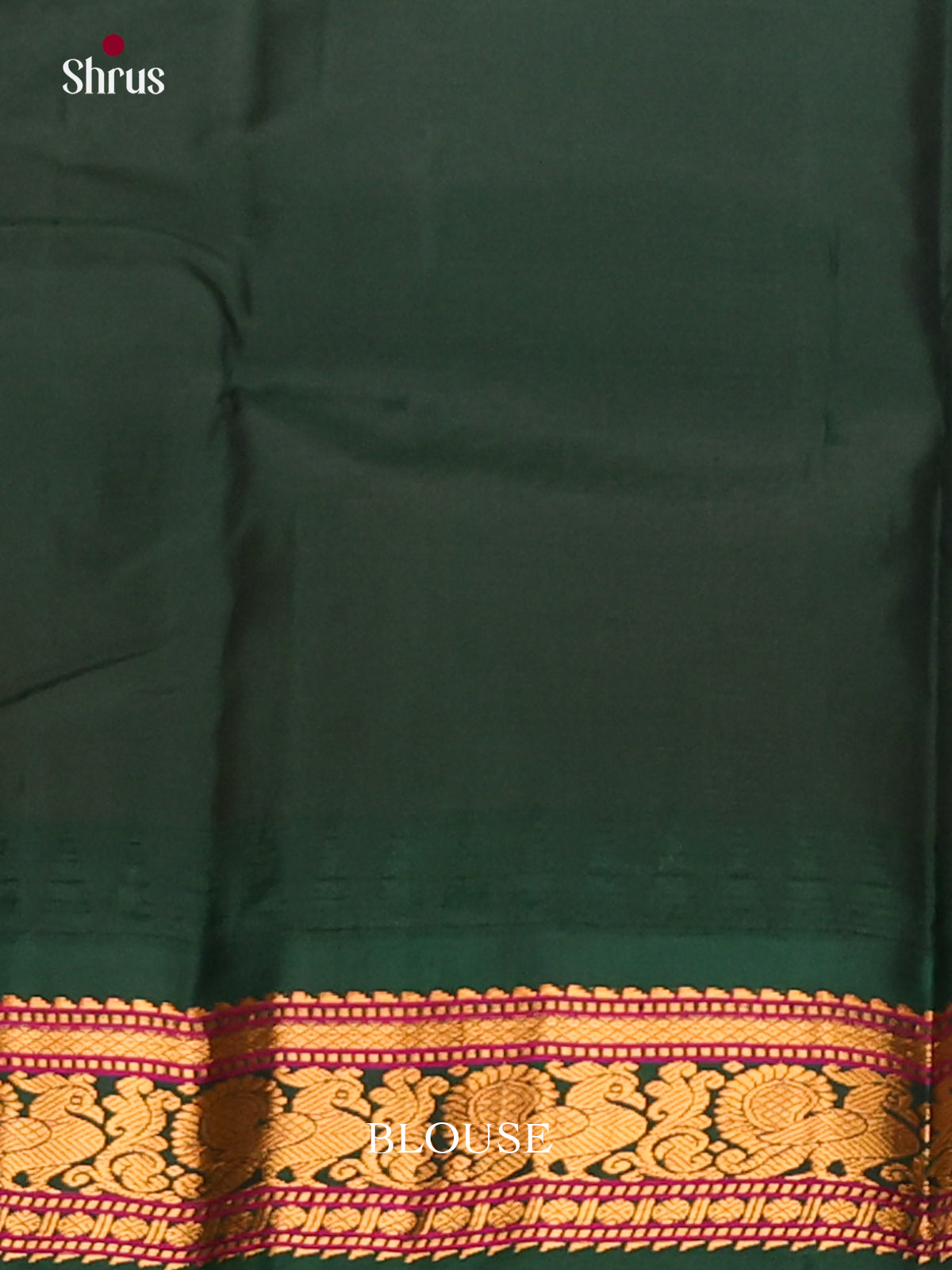 Rediant Orange Gadwal silk Saree with Zari Buttas & rich Green traditional zari border-2