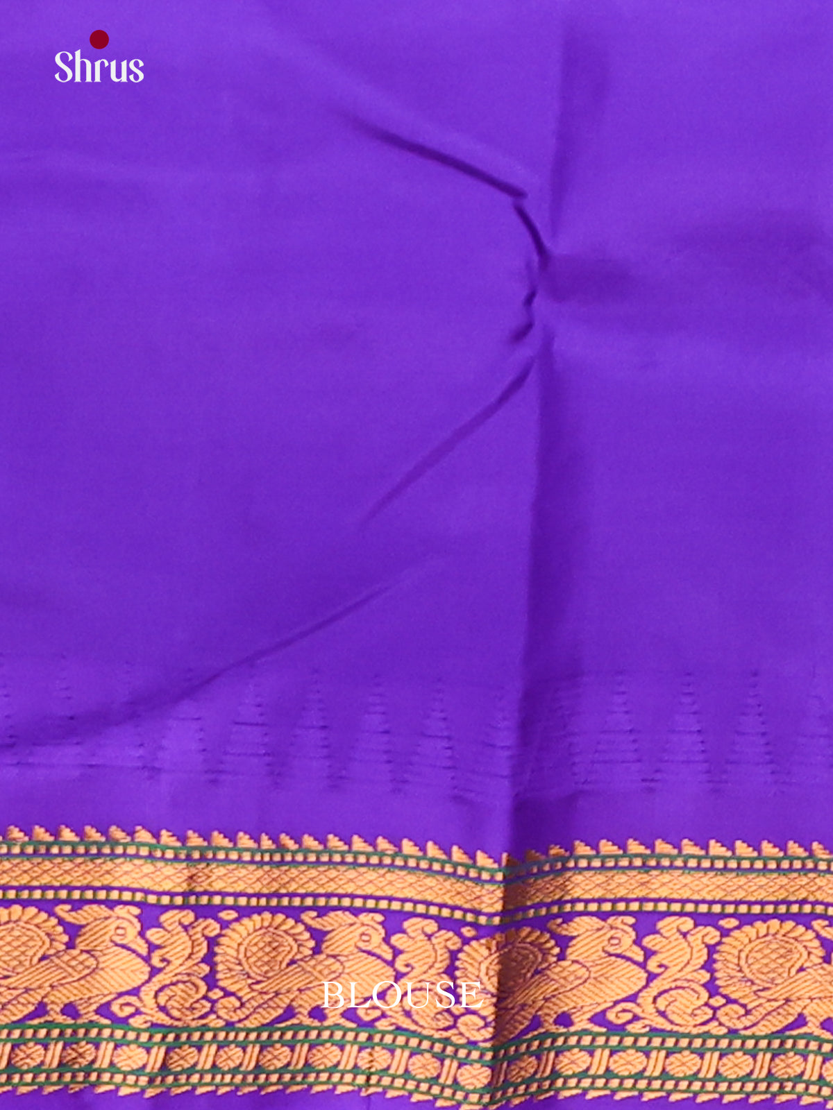 Ornate Teal Gadwal silk Saree with gold zari buttas & Purple Brocade Pallu-2