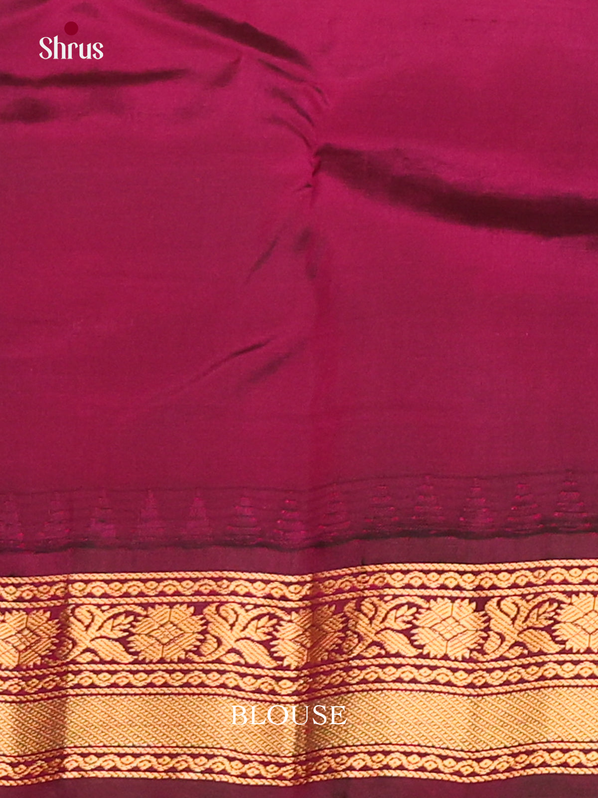 Violet & Maroon Gadwal silk Saree gleams with gold zari buttas - Shop on Shrus.com