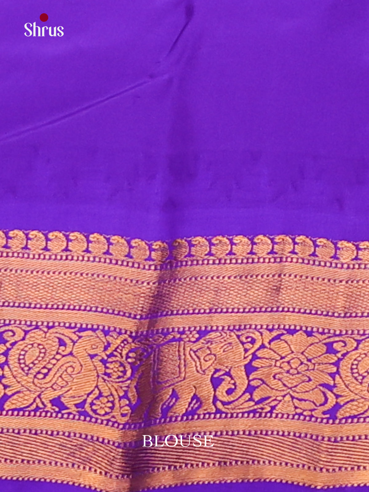 Classic Mustardy Green Gadwal silk Saree with gold zari buttas & violet Brocade Pallu-2