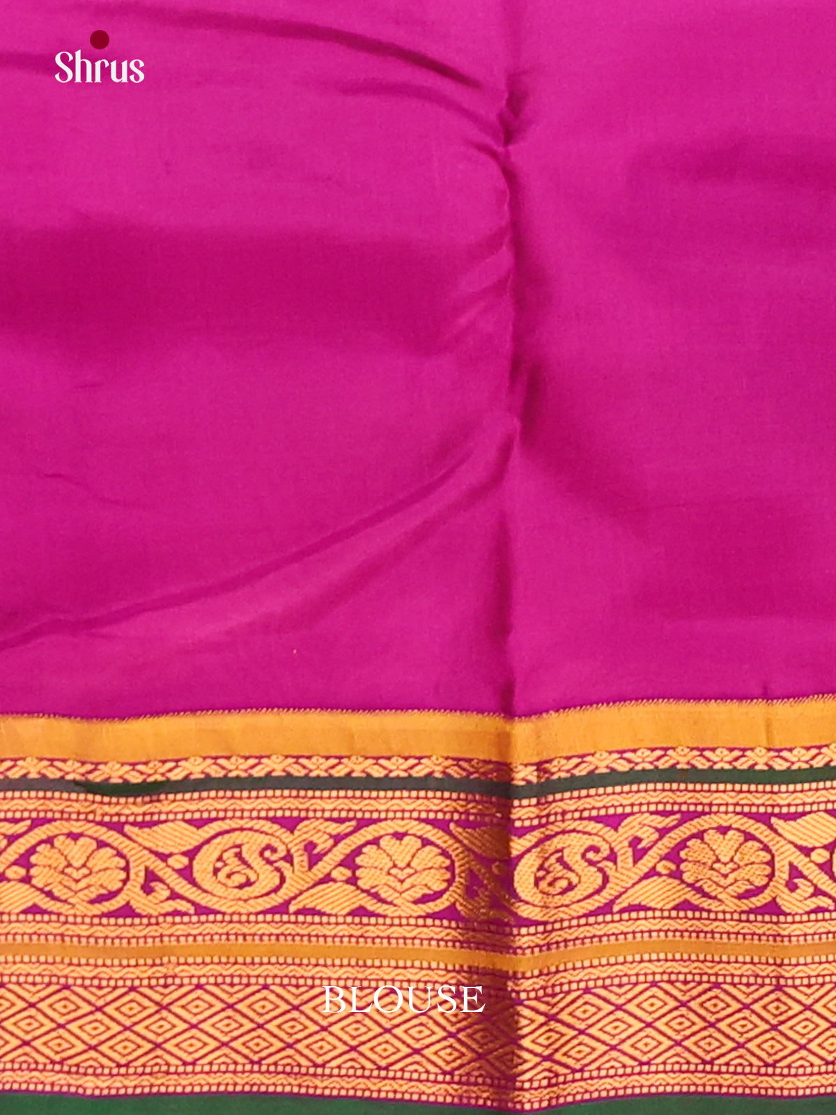 Peach & Majenta Gadwal silk Saree with zari buttas & floral vine border - Shop on Shrus.com