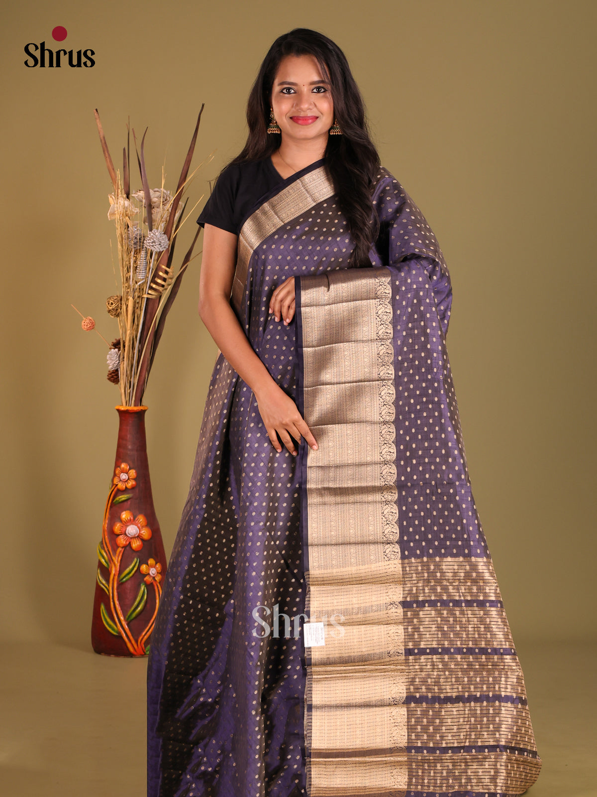 DGS26119 - Semi Rawsilk Saree - Shop on Shrus.com