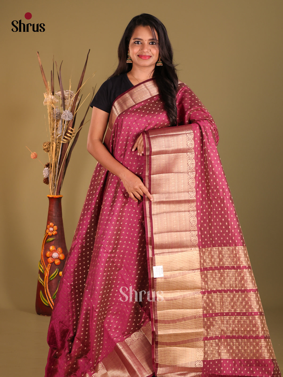 DGS26120 - Semi Rawsilk Saree - Shop on Shrus.com