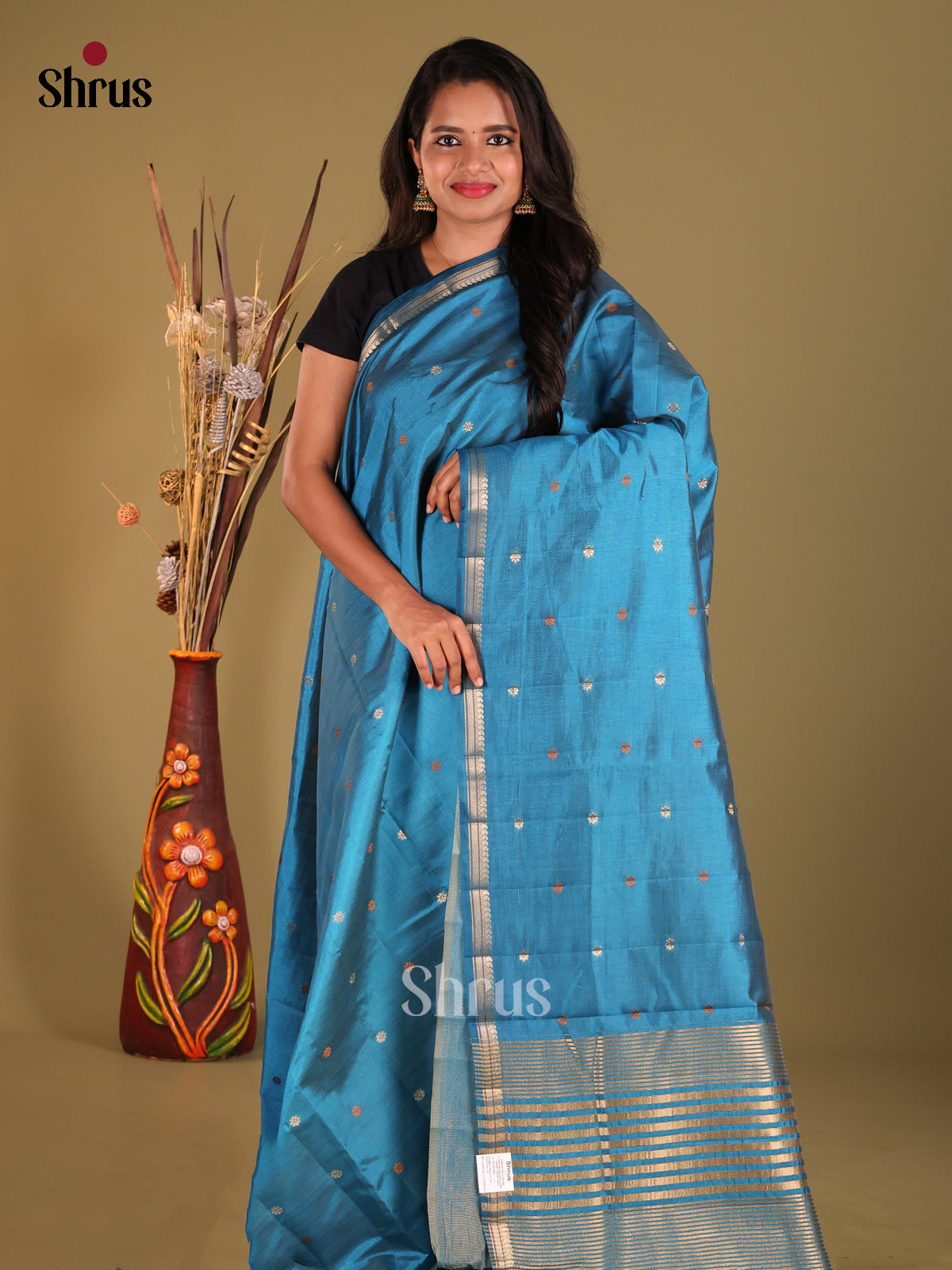 DGS26155 - Semi Rawsilk Saree - Shop on Shrus.com