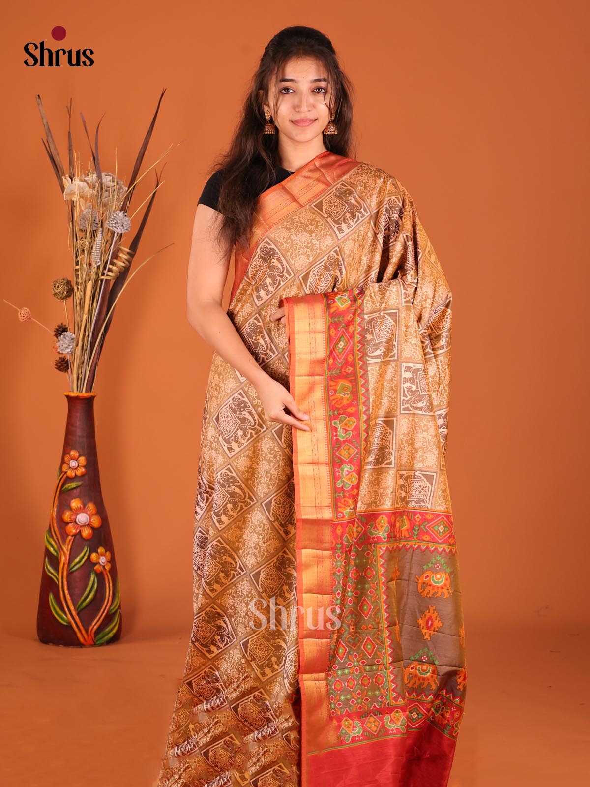DGS28065 - Semi Patola Saree - Shop on Shrus.com