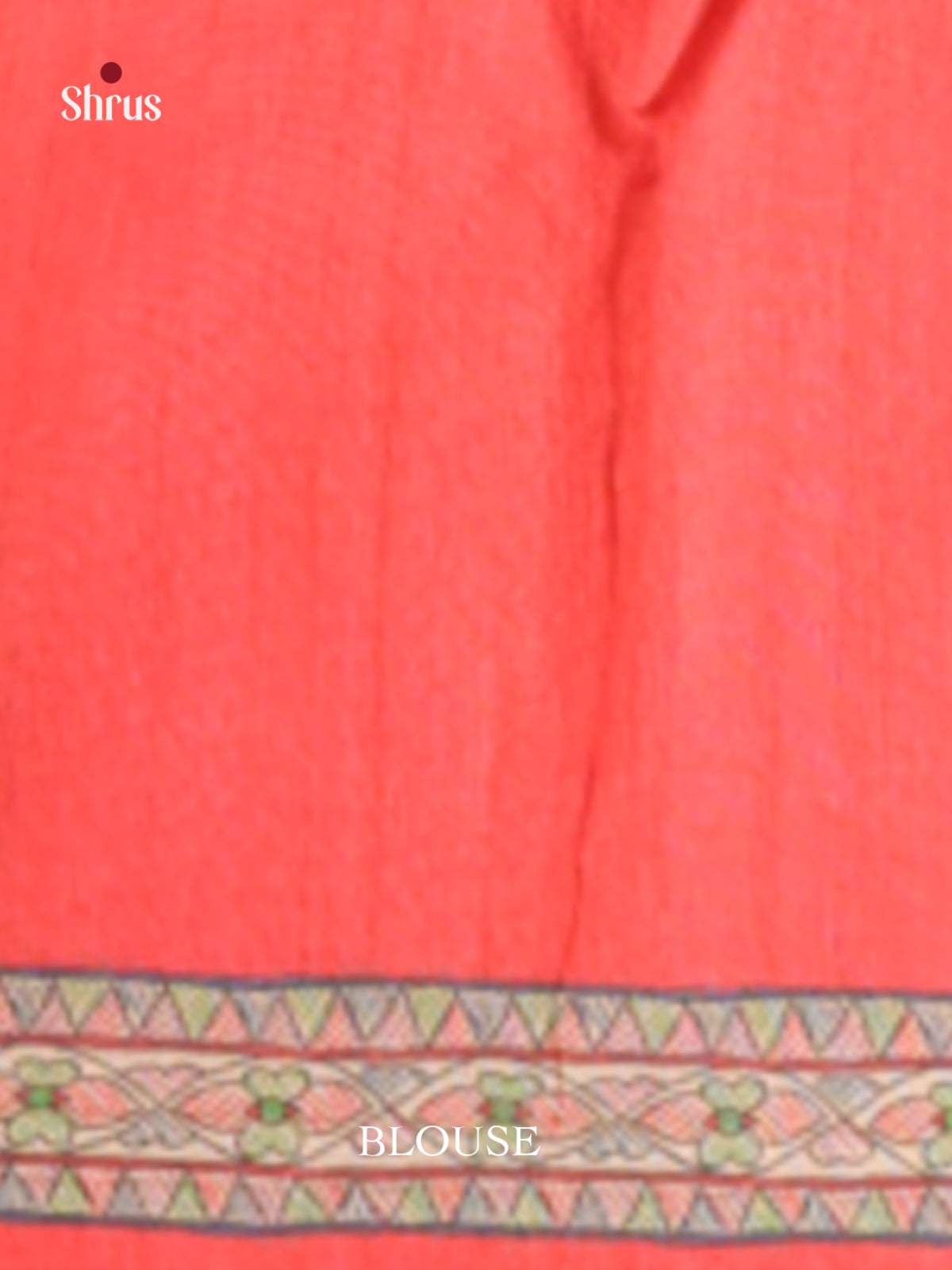 Red & Cream - Printed Madhubani Saree - Shop on Shrus.com