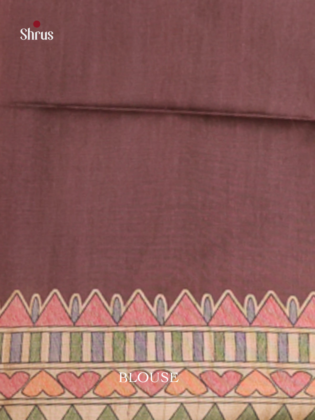 Brown & Cream - Printed Madhubani Saree