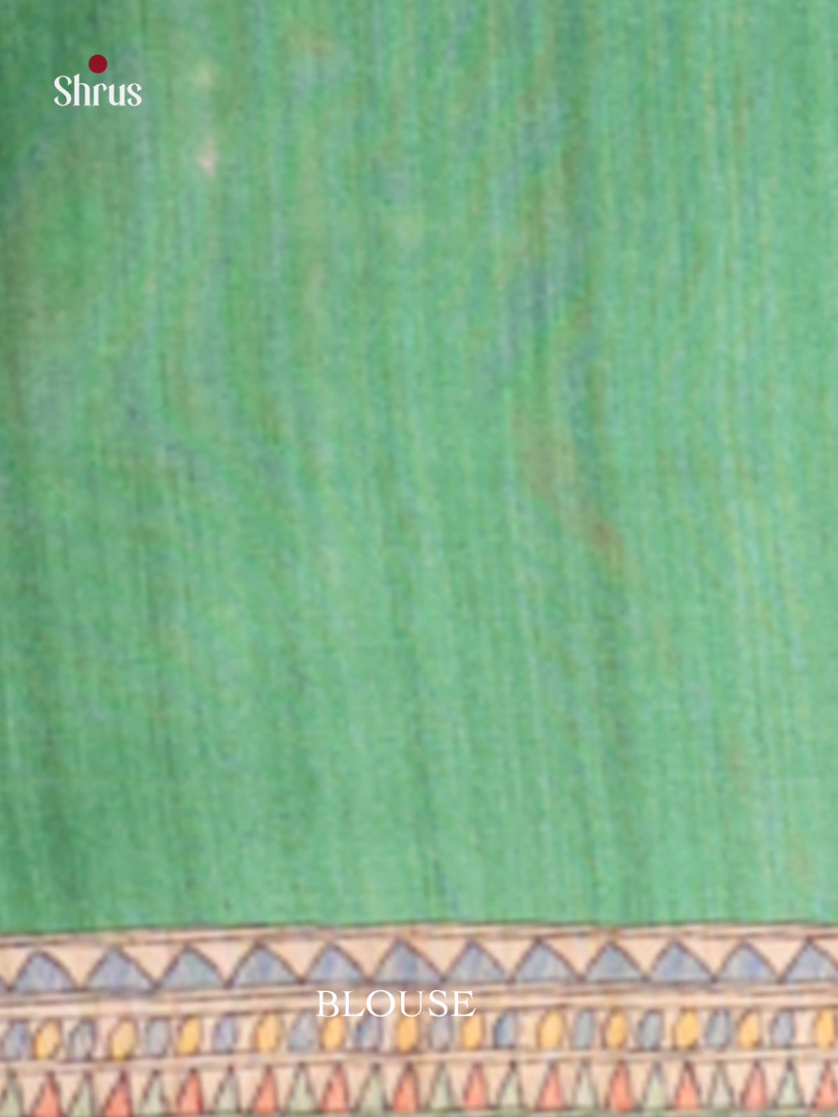 Green & Cream  - Printed Madhubani Saree - Shop on Shrus.com