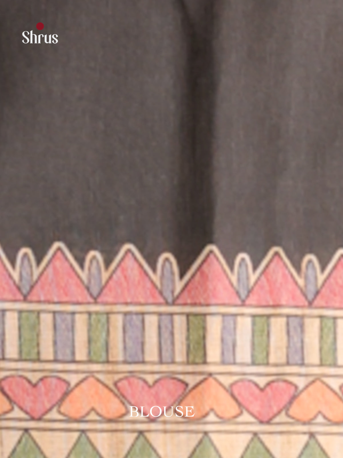 Black & Beige - Printed Madhubani Saree - Shop on Shrus.com