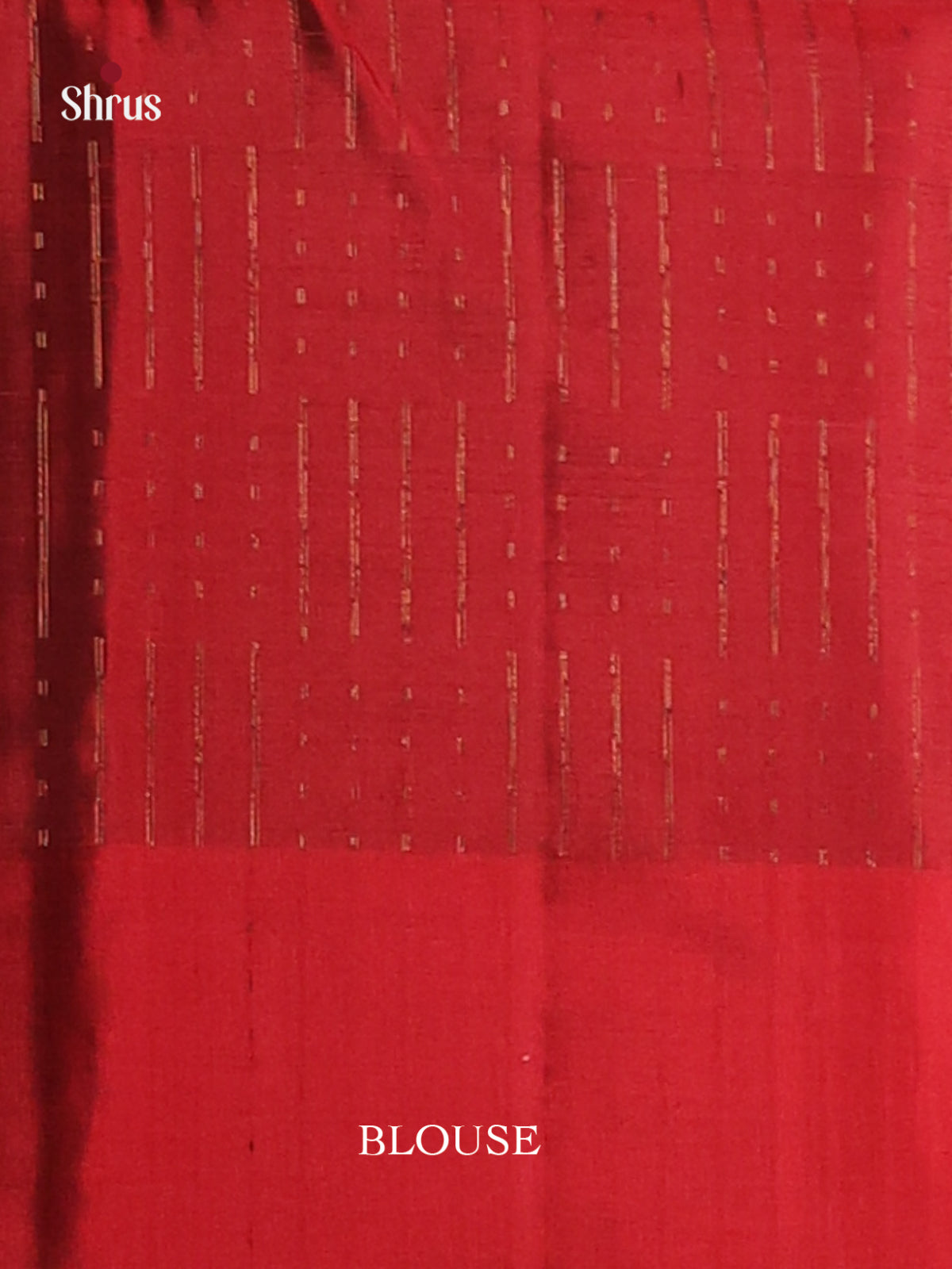 Blue & Red Soft Silk Saree with zari stripes block buttas