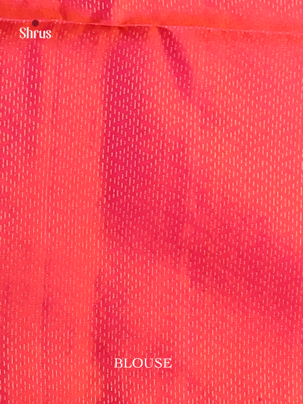 Blue & Orangish Pink borderless Soft Silk Saree with zari stripes,  block motifs