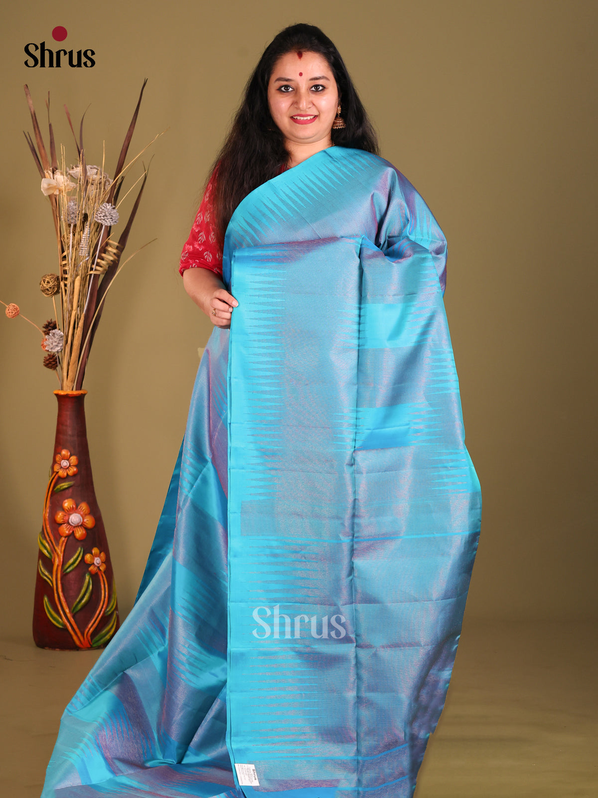 Blue & Purple Soft Silk Saree