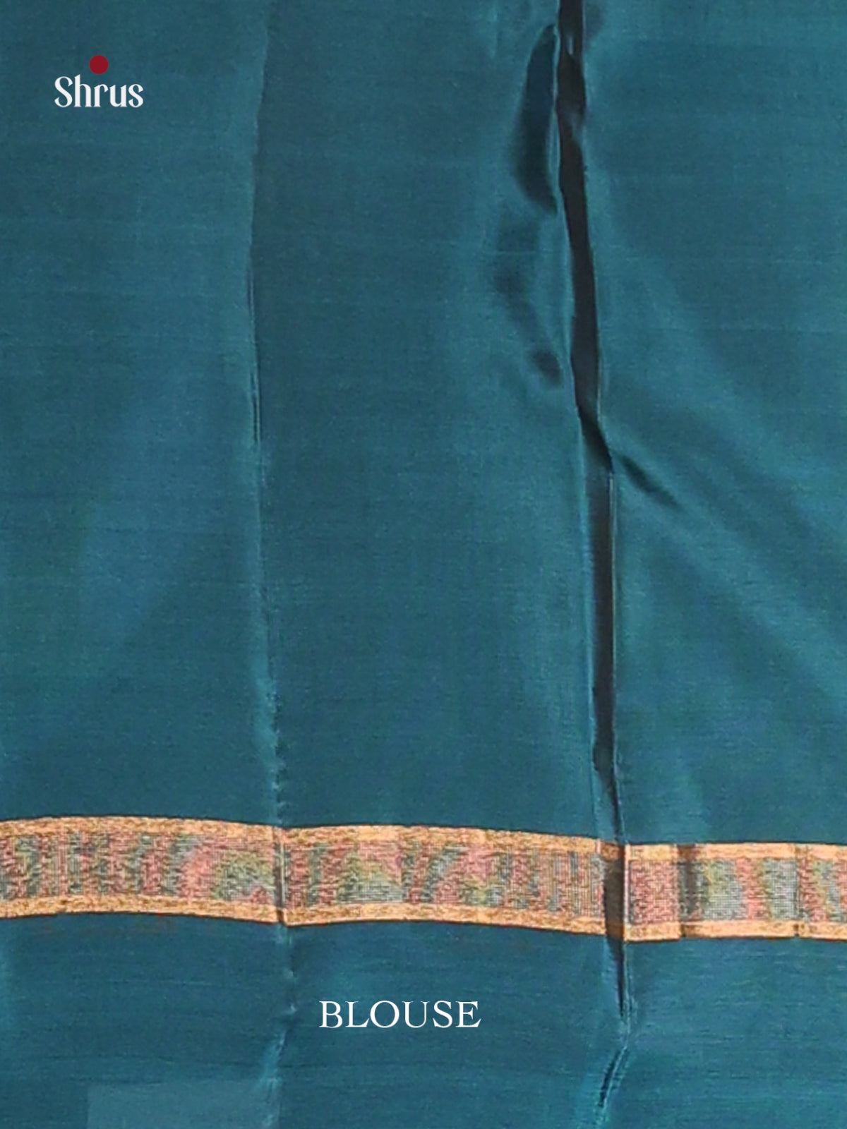 Purple & Blue Softsilk-halfpure Saree with temple zari border - Shop on Shrus.com