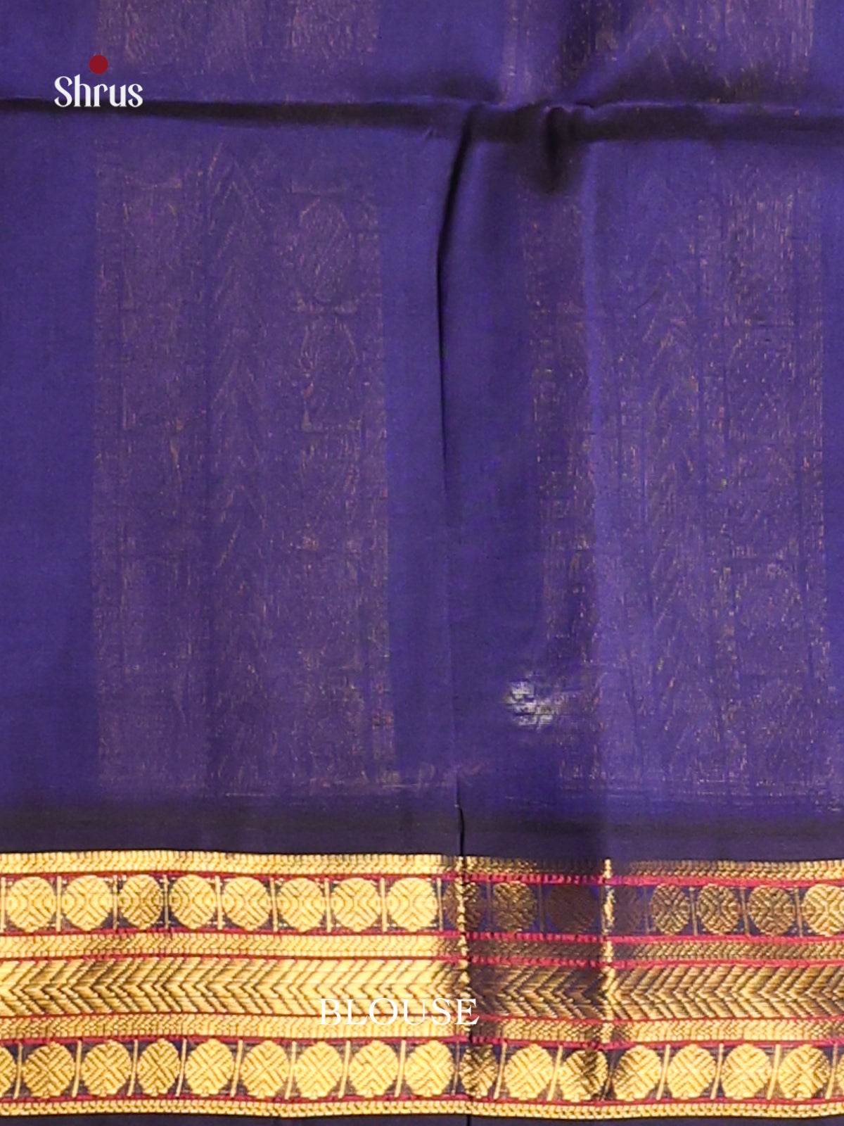 Red & Blue SIlk Cotton Korvai-Small border Saree - Shop on Shrus.com
