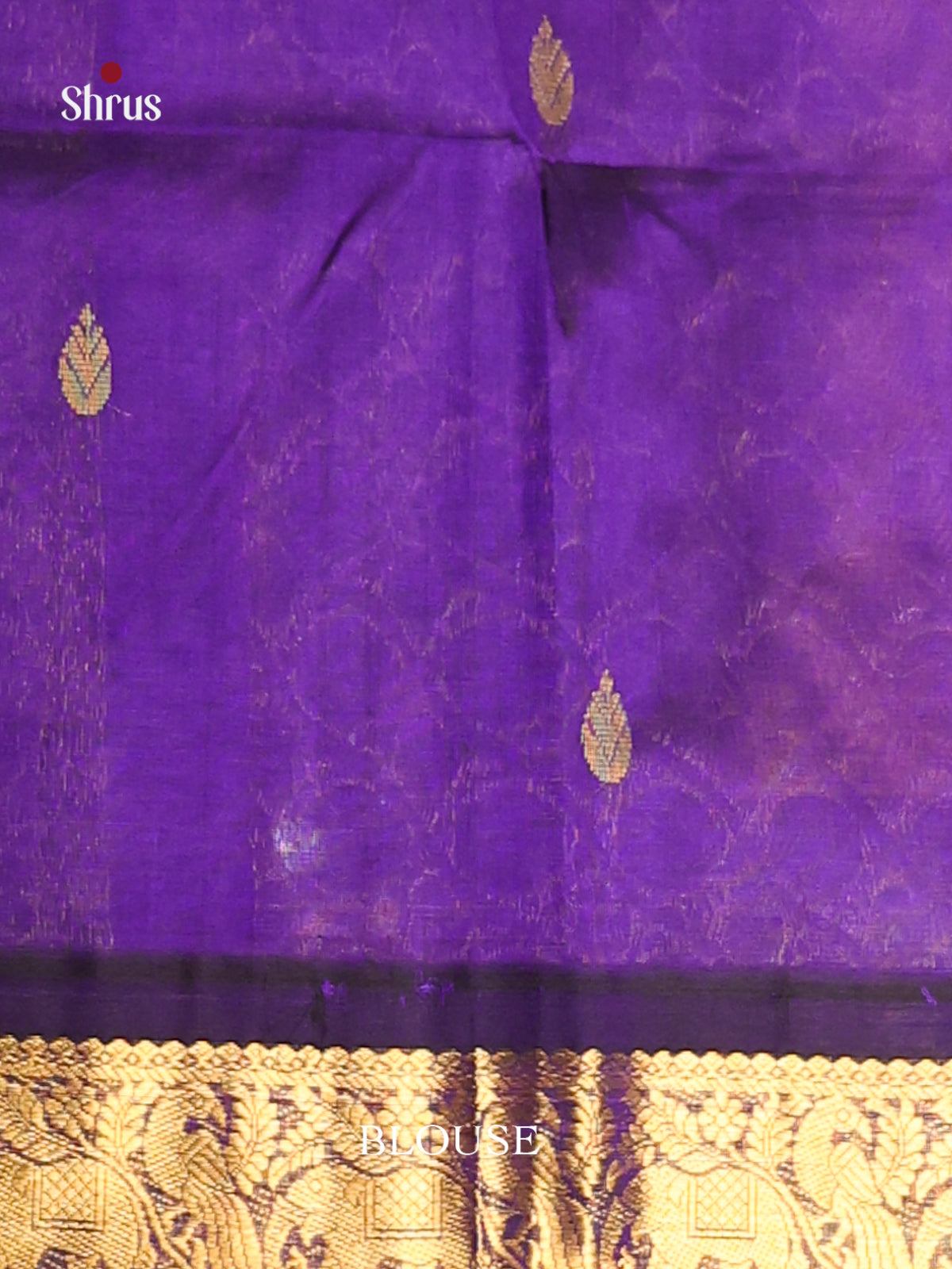 Orangish Pink & Blue Silk Cotton Korvai-Small border Saree - Shop on Shrus.com