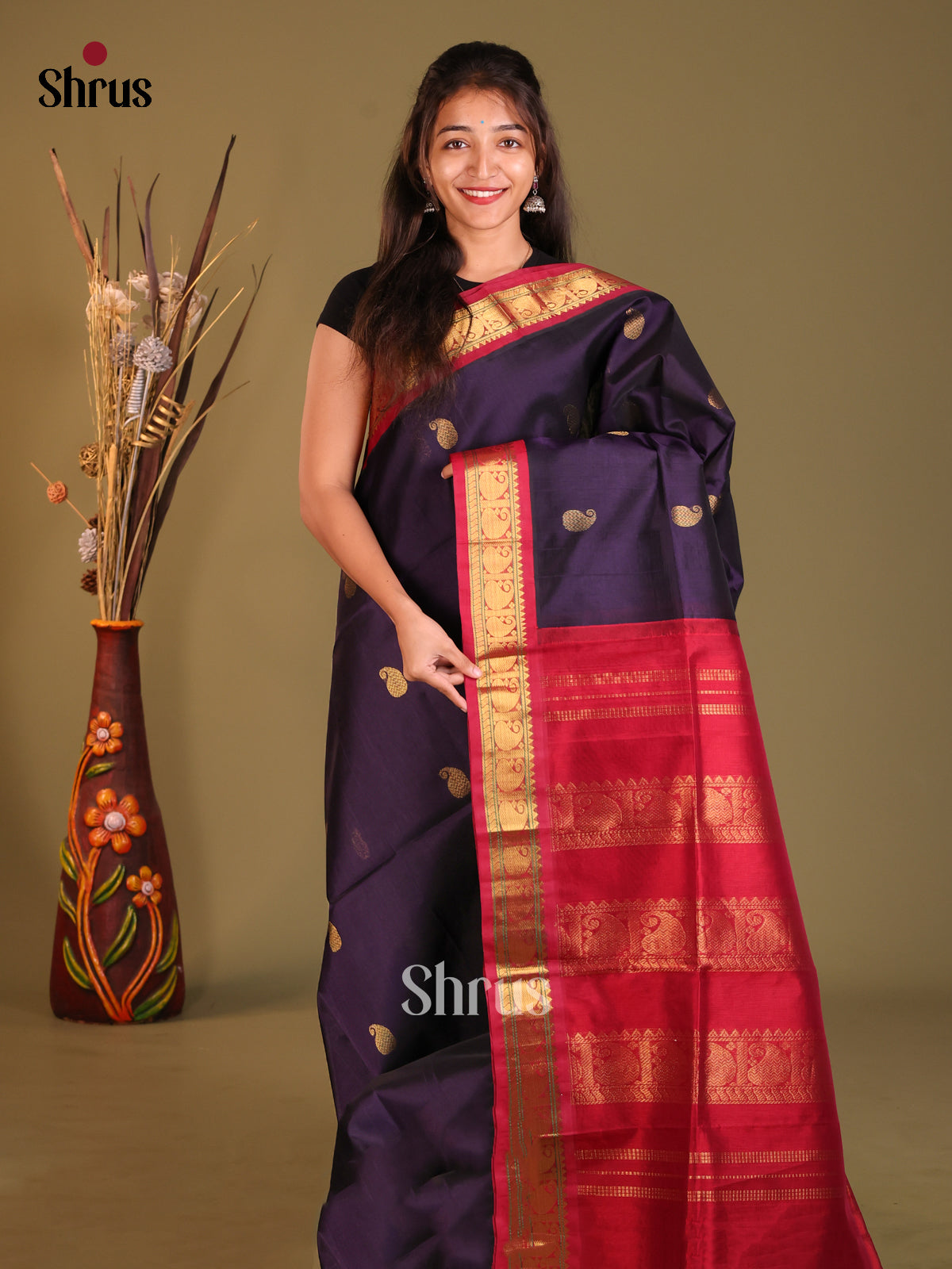 DGS31157 - Korvai-Small border Saree - Shop on Shrus.com